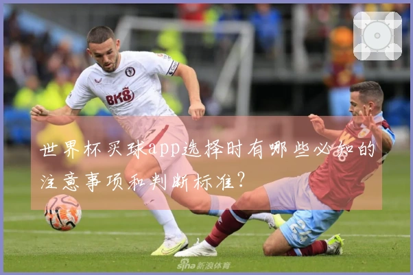 世界杯买球app选择时有哪些必知的注意事项和判断标准？